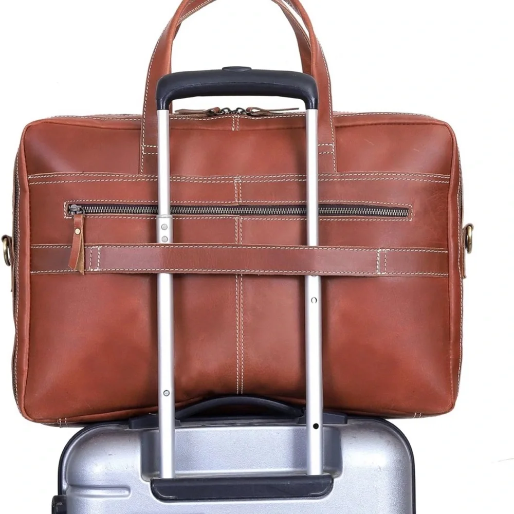 NWT HCL Briefcase Bag Full Grain Italian Leather,18